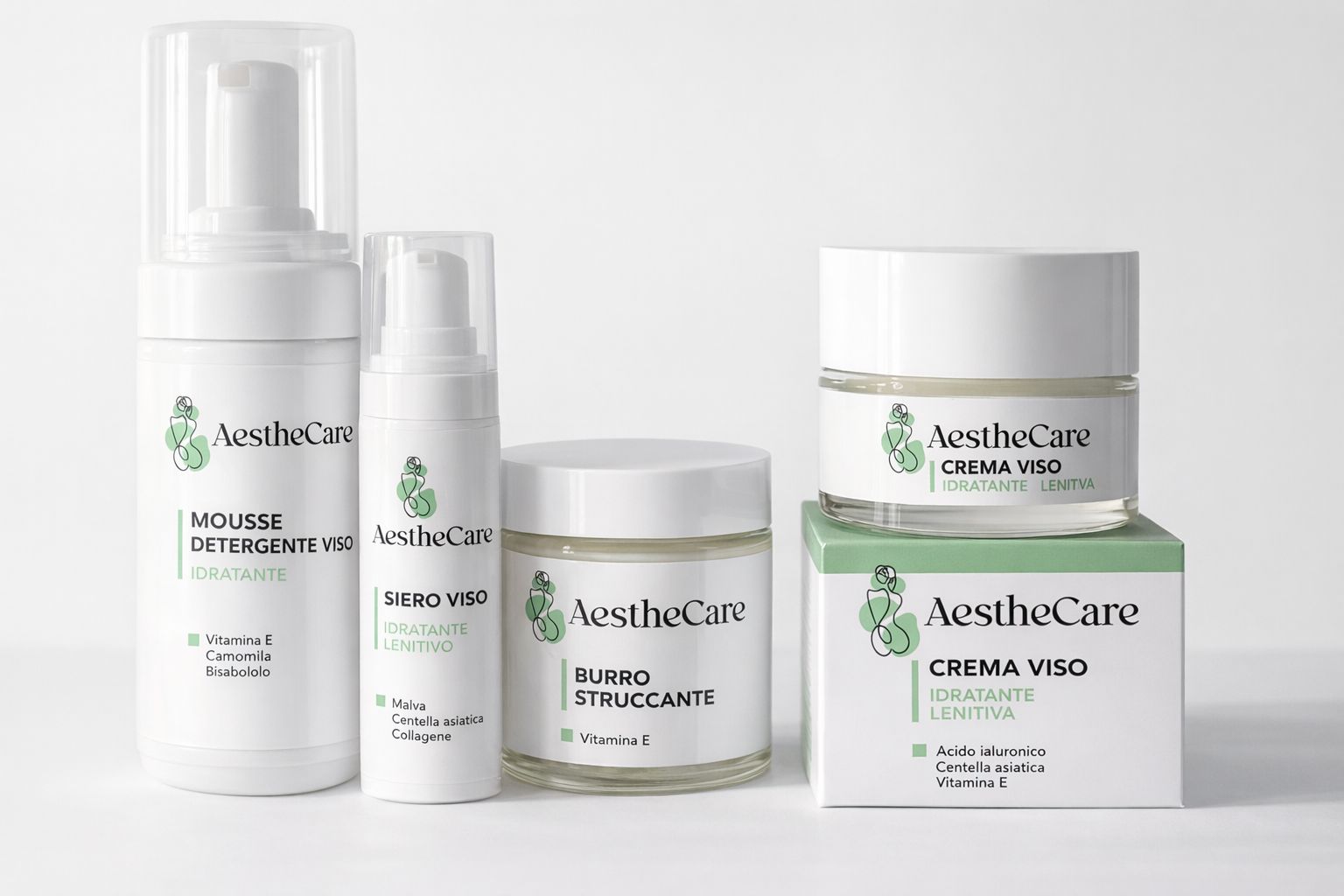 Burro struccante + Mousse detergente + Siero viso + Crema viso Mega Pack